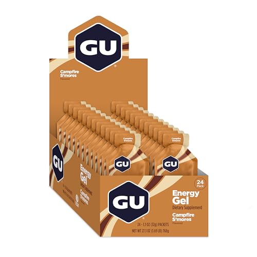 GU Energy Original Sports Nutrition Energy Gel, Vegan, Gluten-Free, Kosher, and Dairy-Free On-the-Go Energy for Any Workout, 24-Count, Assorted Fruity Flavors
