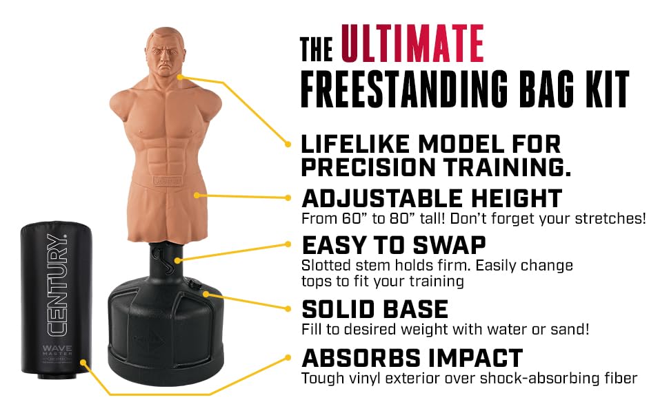 Century BOB XL Punching Bags - Freestanding Boxing Dummy for Adults & Martial Arts Kickboxing Training