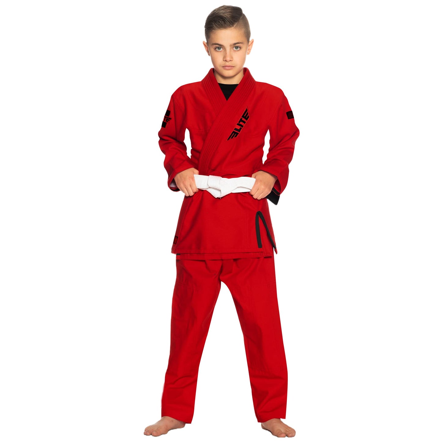 Elite Sports IBJJF Ultra Light BJJ Brazilian Jiu Jitsu Gi for Kids with Preshrunk Fabric and Free Belt