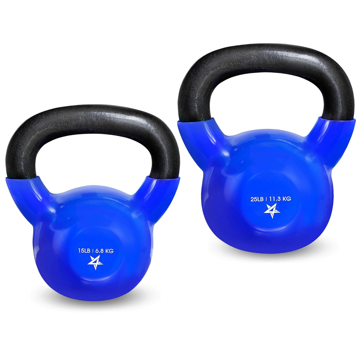 Yes4All Kettlebell, Vinyl Coated Kettlebell Cast Iron Sets with Stable Flat Bottom for Full Body Workout, Push up, Grip Strength Training & Weights Exercises