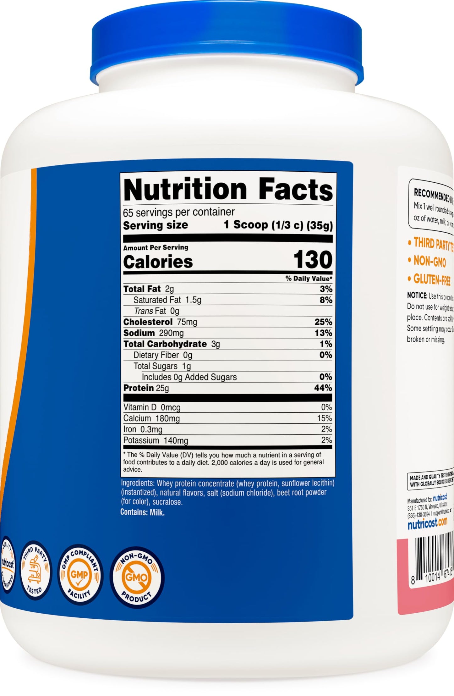 Nutricost Whey Protein Powder, Unflavored, 5 pounds - from Whey Protein Concentrate