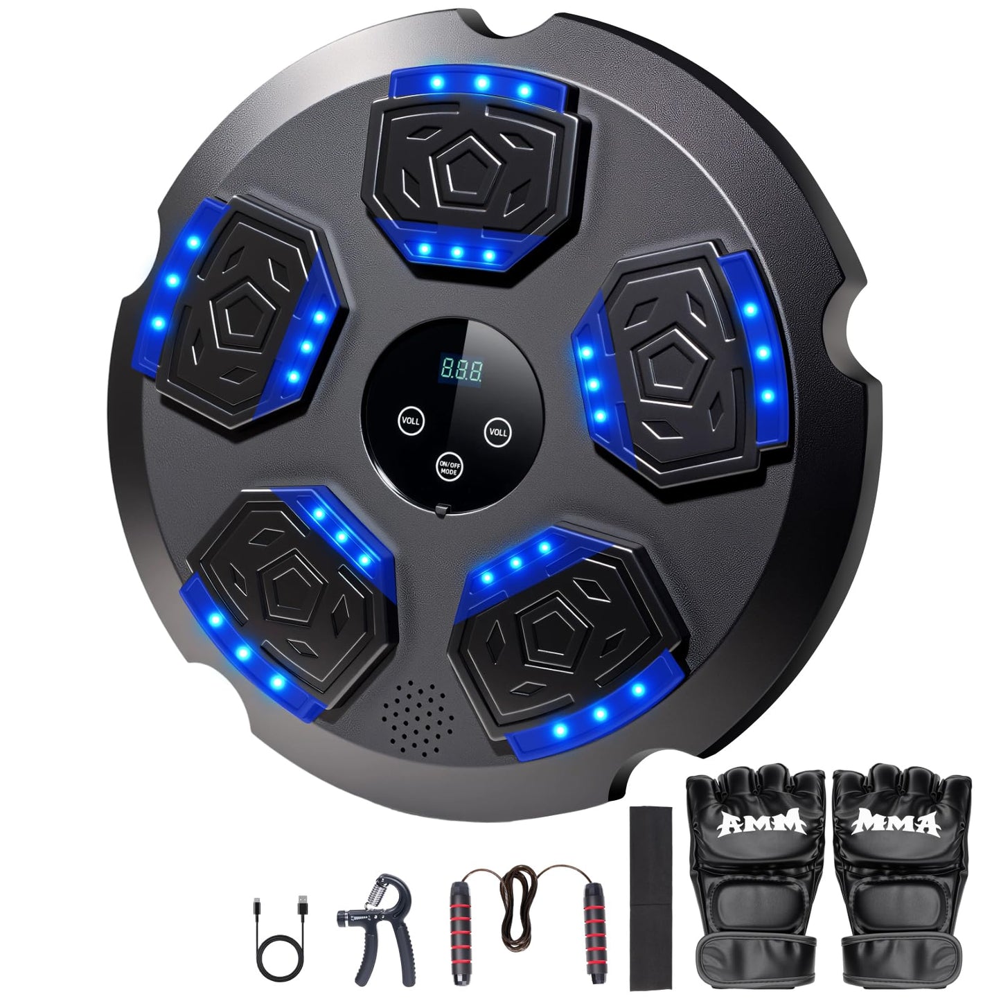 Music Boxing Machine, Workout Equipment with Boxing Gloves, Bluetooth Smart Punching Arcade Machine, Fitness Equipment for Home,Office,Gym