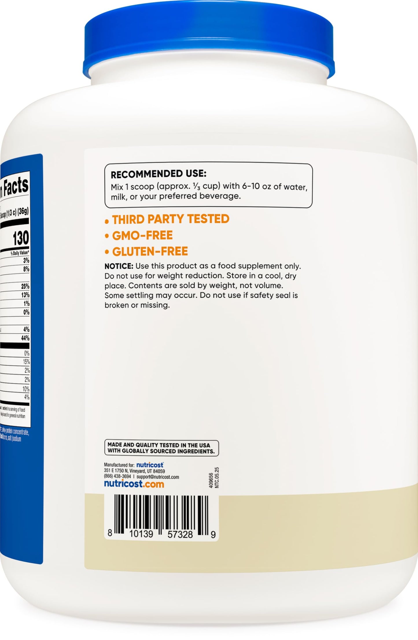Nutricost Whey Protein Powder, Unflavored, 5 pounds - from Whey Protein Concentrate