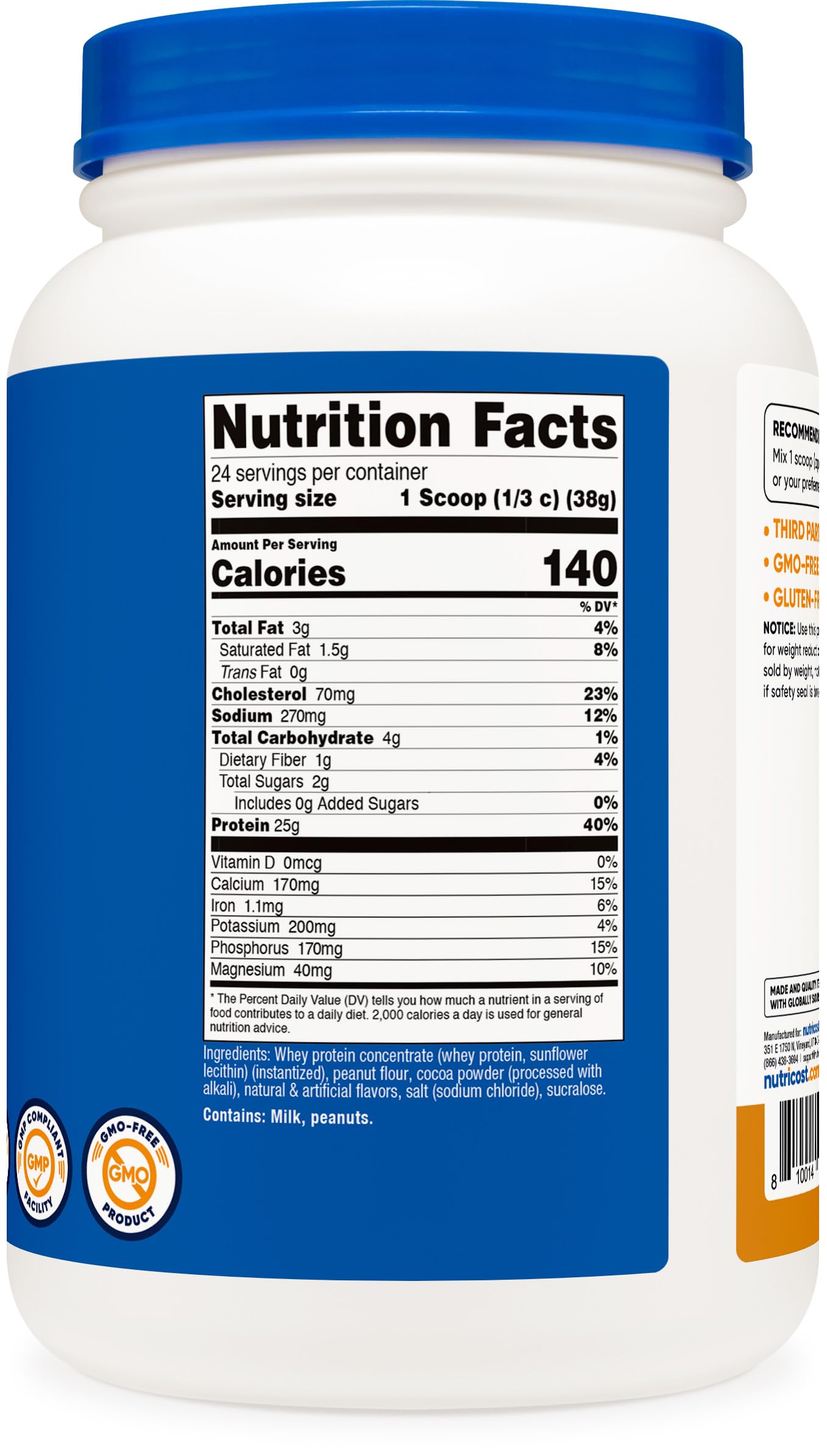 Nutricost Whey Protein Powder, Unflavored, 5 pounds - from Whey Protein Concentrate
