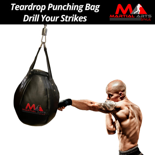 Wrecking Ball Punching Bag, Professional Boxing Teardrop Body Snatcher Bag for Training MMA Kickboxing Muay Thai, Round Shaped Heavy Bag (Unfilled)