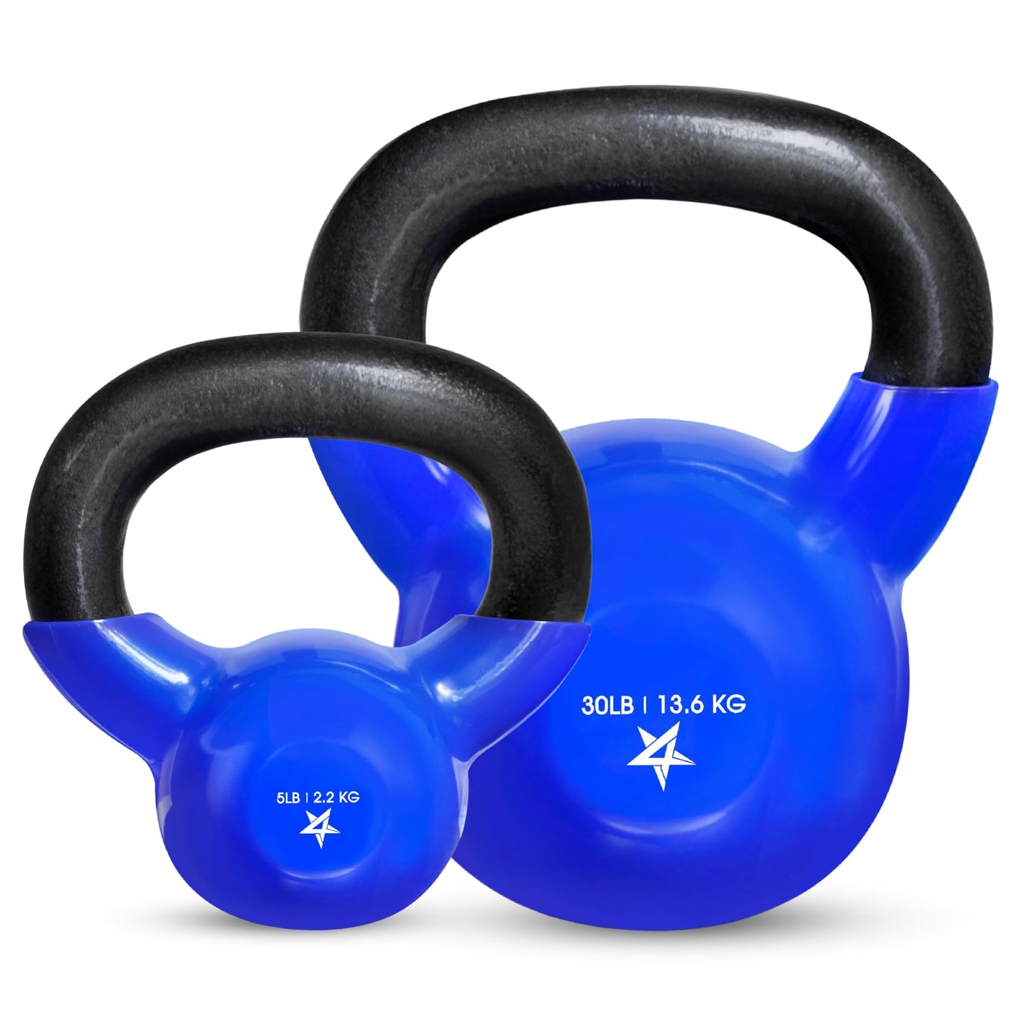 Yes4All Kettlebell, Vinyl Coated Kettlebell Cast Iron Sets with Stable Flat Bottom for Full Body Workout, Push up, Grip Strength Training & Weights Exercises