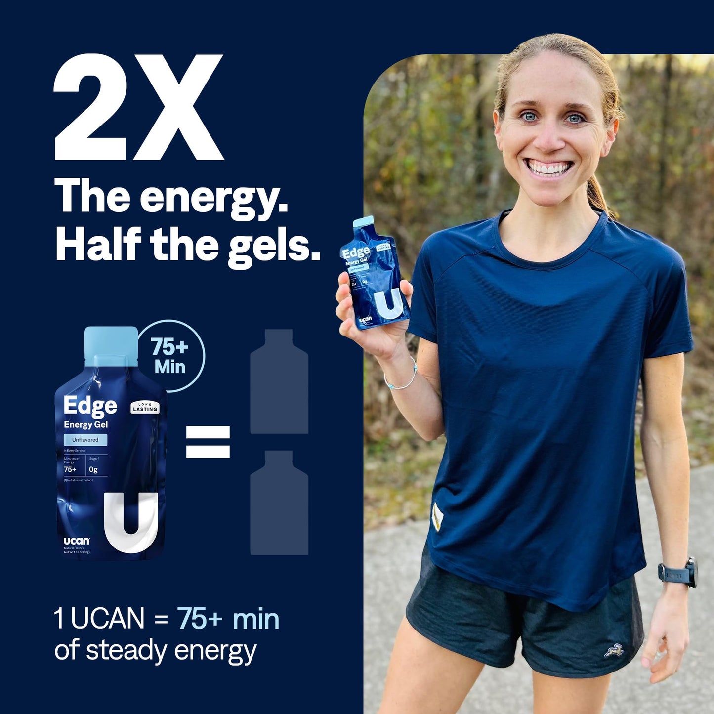 UCAN Edge Energy Gel Shots, Variety Pack (12, 2 Ounce Packets) for Running, Training, Workouts, Fitness, Cycling, Crossfit | Sugar-Free, Vegan, & Keto Friendly Energy