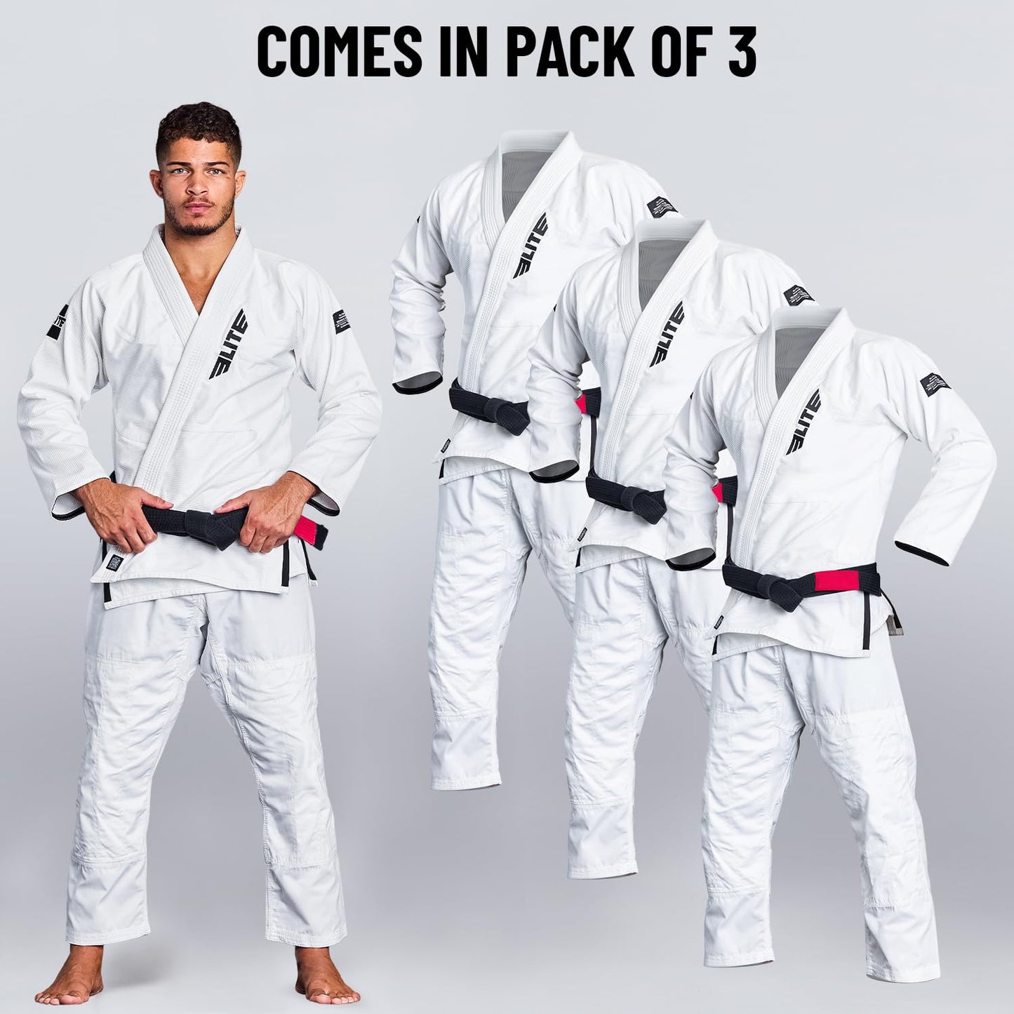 Elite Sports BJJ GI for Men IBJJF Kimono BJJ Jiujitsu GIS W/Preshrunk Fabric & Free Belt (See Special Sizing Guide)