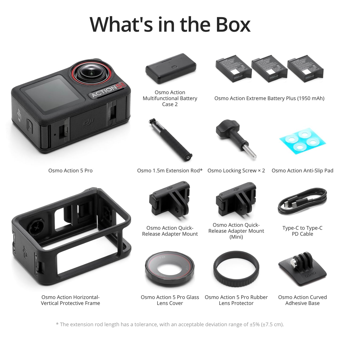 DJI Osmo Action 5 Pro Essential Combo, Waterproof Action Camera with 1/1.3" Sensor, 4K/120fps Video, Subject Tracking, Stabilization, Dual OLED Touchscreens, Action Camera 4K Ideal for Sports, Vlog