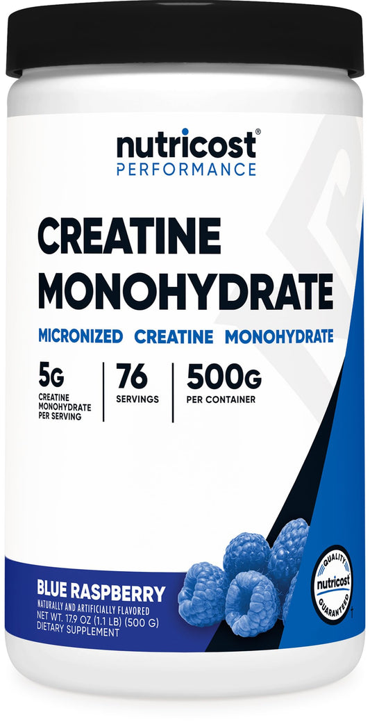 Nutricost Creatine Monohydrate Micronized Powder 500G, 5000mg Per Serv (5g) - 100 Servings, 17.9 Oz