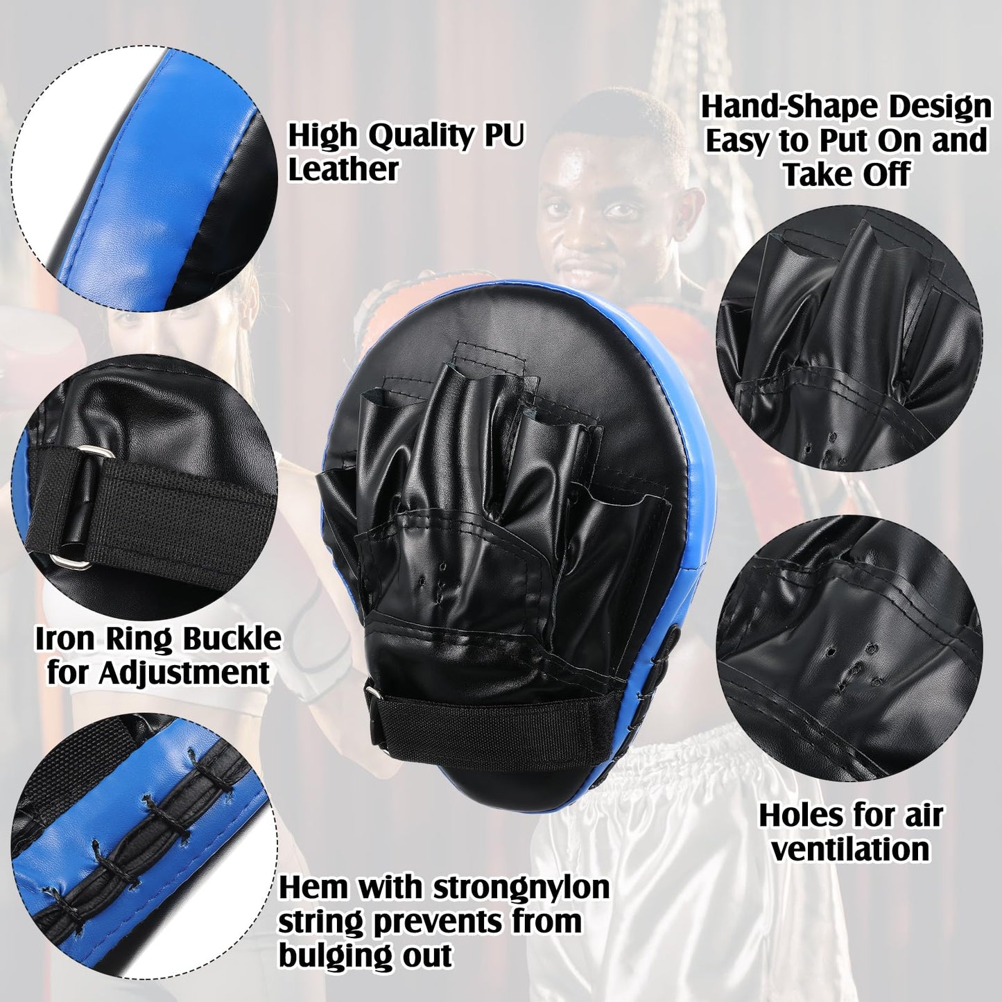 10 In1 Punching Mitts Kick Pad Set Taekwondo Pads Boxing Mitts Focus Pads Boxing Gloves Safety Head Guard Wrist Band for Kickboxing, Karate, Muay Thai, MMA Training
