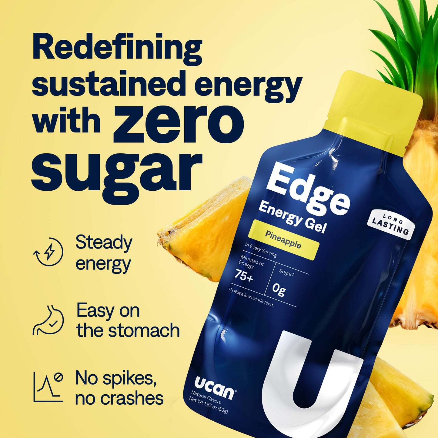UCAN Edge Energy Gel Shots, Variety Pack (12, 2 Ounce Packets) for Running, Training, Workouts, Fitness, Cycling, Crossfit | Sugar-Free, Vegan, & Keto Friendly Energy