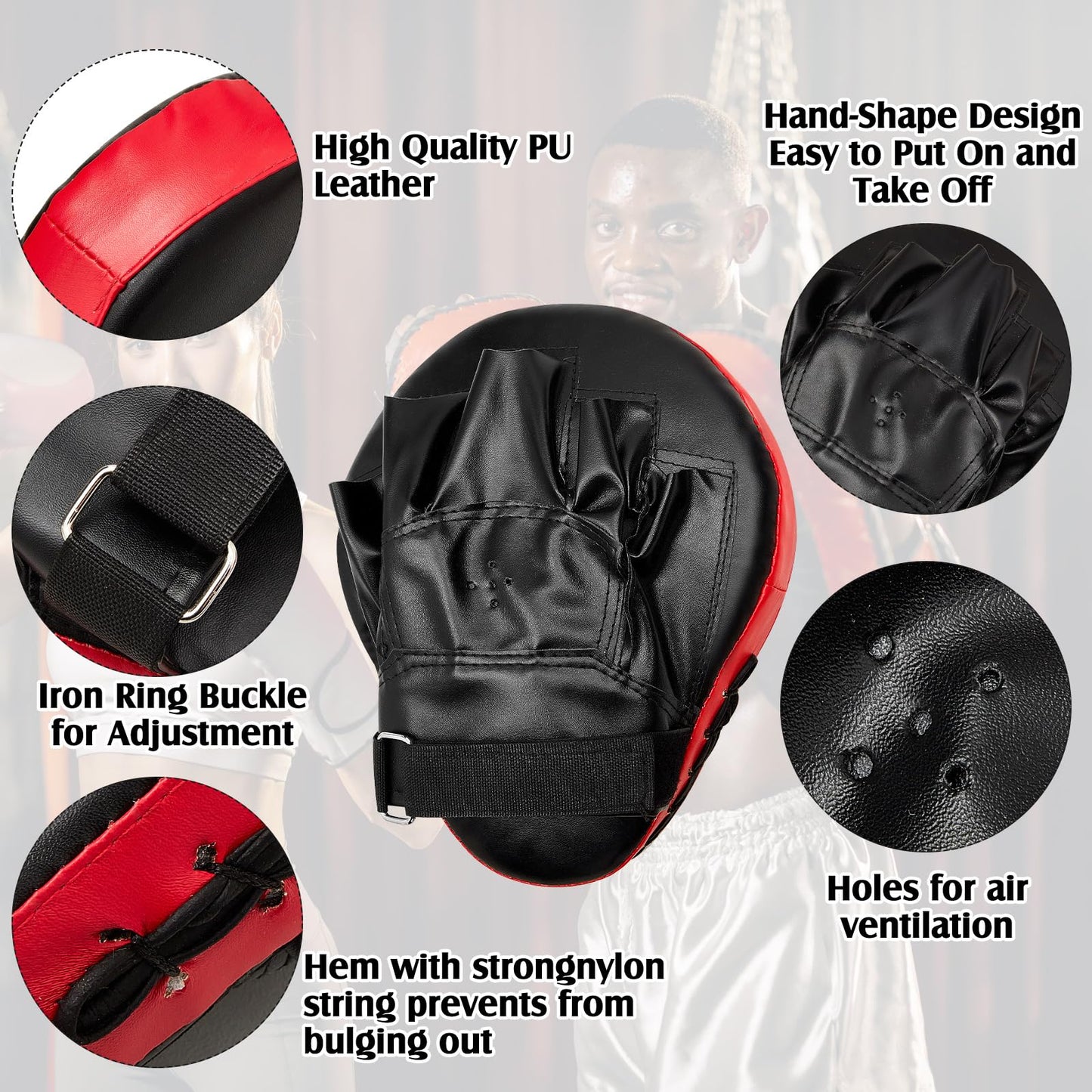 10 In1 Punching Mitts Kick Pad Set Taekwondo Pads Boxing Mitts Focus Pads Boxing Gloves Safety Head Guard Wrist Band for Kickboxing, Karate, Muay Thai, MMA Training