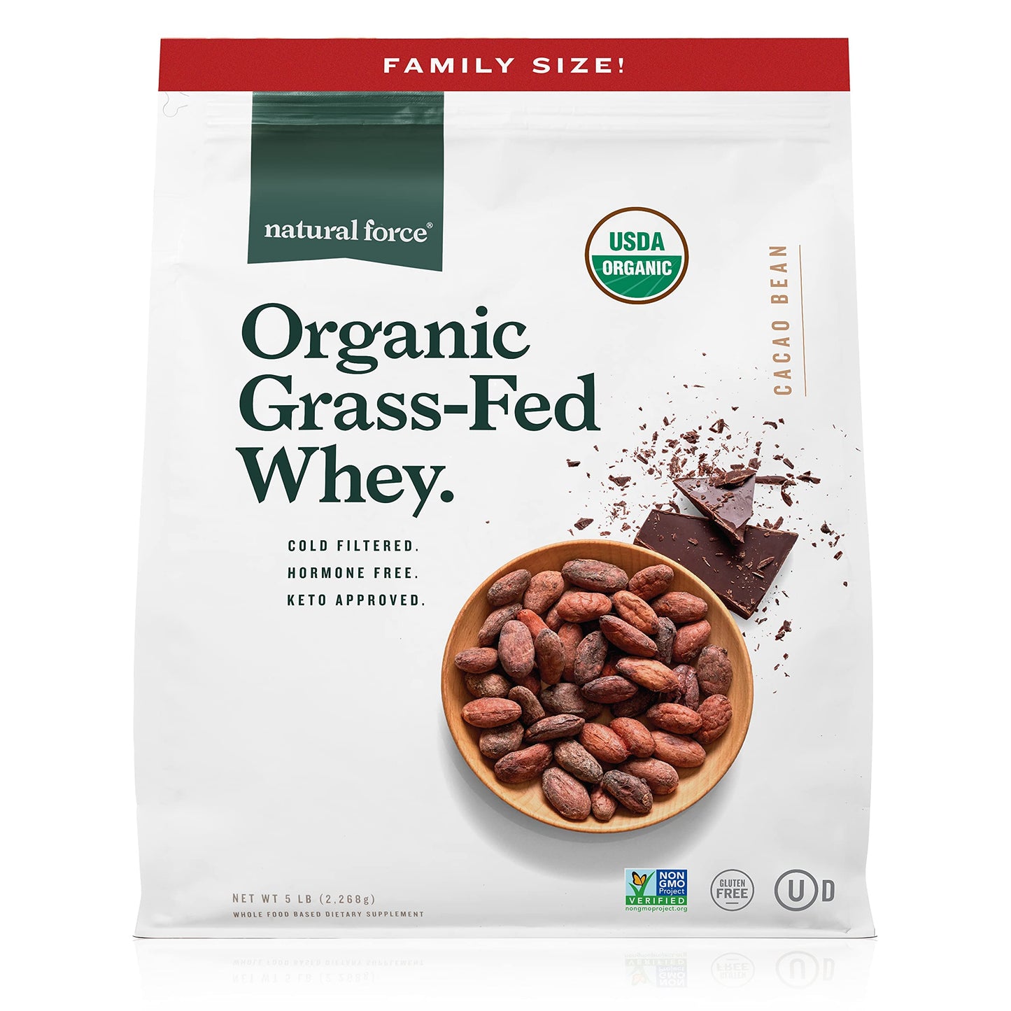 Natural Force Grass Fed Organic Whey Protein Powder – Non GMO Verified, Humane Certified & Lab Tested for Toxins – Real Vanilla Flavor – Keto Friendly, Low Carb, and Kosher - 16 Ounce A2 Protein