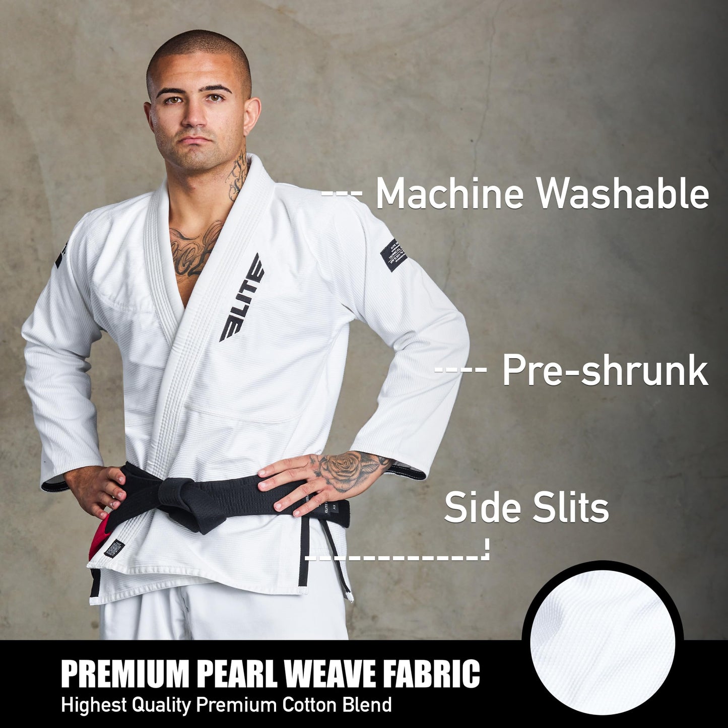 Elite Sports BJJ GI for Men IBJJF Kimono BJJ Jiujitsu GIS W/Preshrunk Fabric & Free Belt (See Special Sizing Guide)