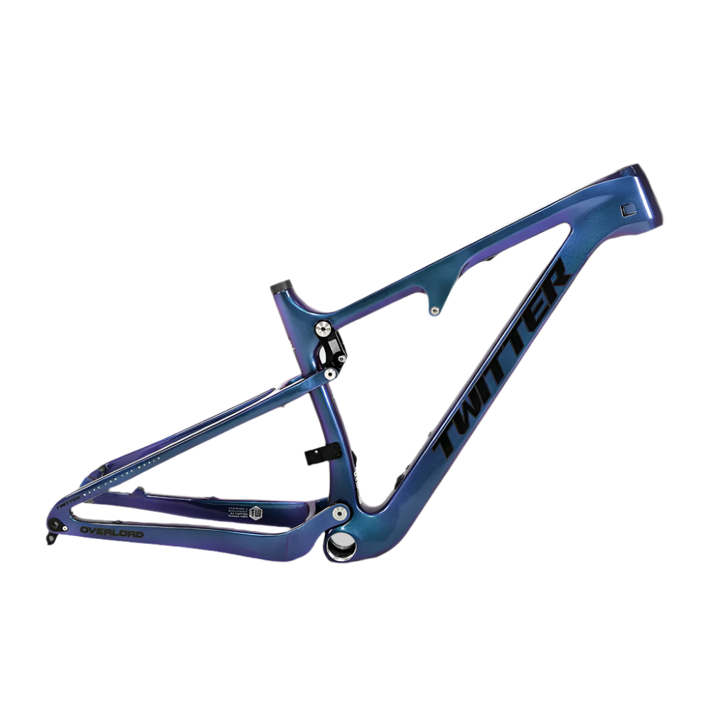 TWITTER OVERLORD Full Suspension Carbon MTB Frame – T800 Mix, 29"/27.5", AM, with ROCKSHOX MNR Rear SHOX