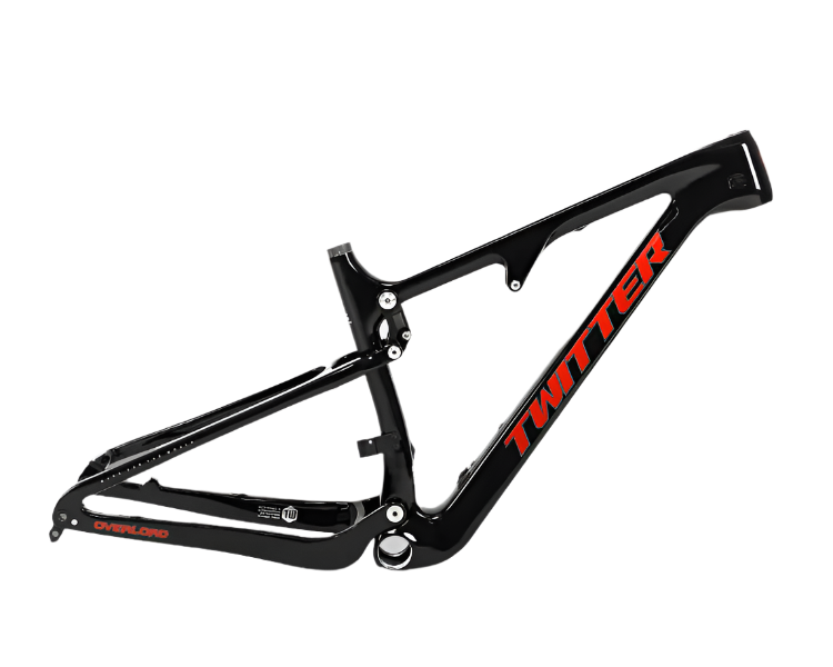 TWITTER OVERLORD Full Suspension Carbon MTB Frame – T800 Mix, 29"/27.5", AM, with ROCKSHOX MNR Rear SHOX