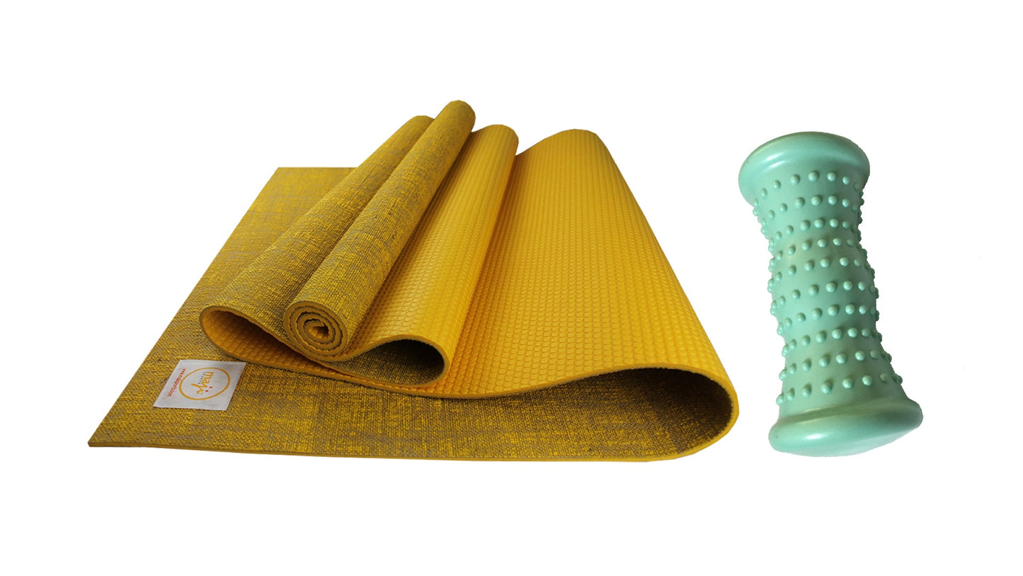 Jute Premium ECO Fitness, pilates, Yoga Mat + Foot Massager - 7.5 X 17.5 cm
