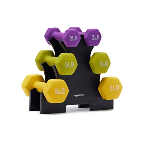 Amazon Basics Neoprene Dumbbell Hand Weights for Exercise and Muscle Toning
