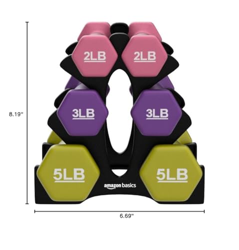 Amazon Basics Neoprene Dumbbell Hand Weights for Exercise and Muscle Toning
