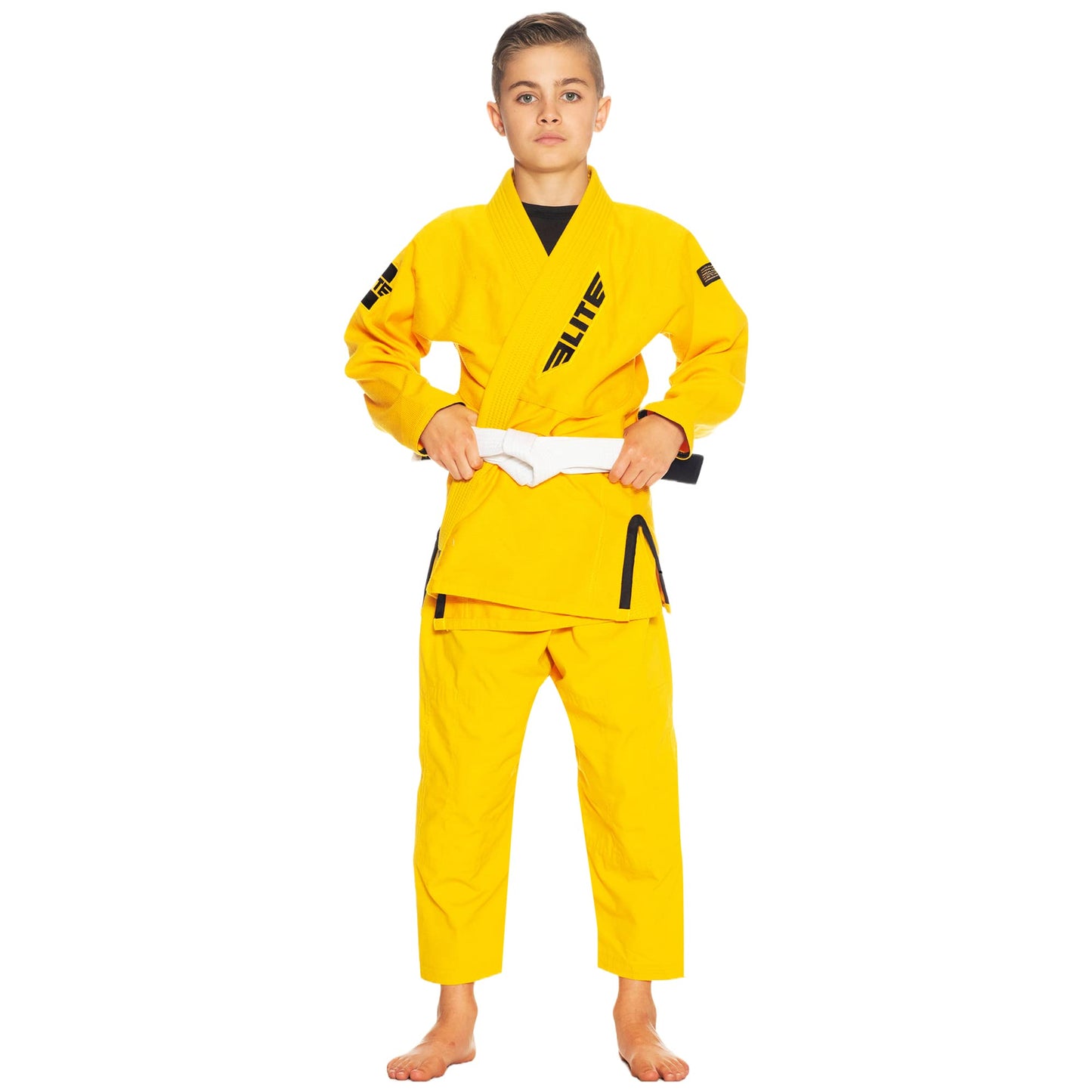 Elite Sports IBJJF Ultra Light BJJ Brazilian Jiu Jitsu Gi for Kids with Preshrunk Fabric and Free Belt