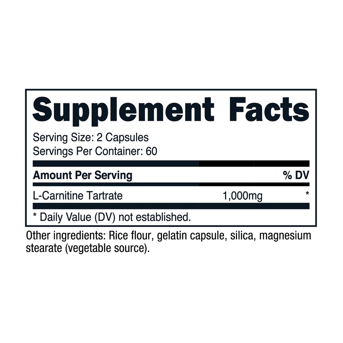 Nutricost L-Carnitine Tartrate 1,000mg, 240 Capsules - 500mg Per Capsule, 120 Servings