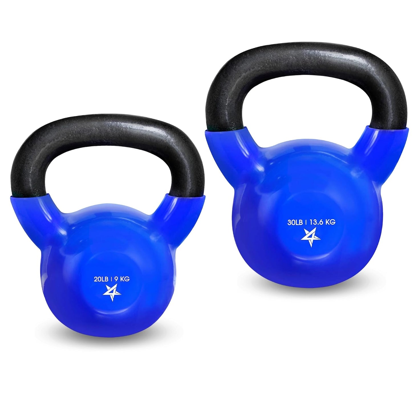 Yes4All Kettlebell, Vinyl Coated Kettlebell Cast Iron Sets with Stable Flat Bottom for Full Body Workout, Push up, Grip Strength Training & Weights Exercises