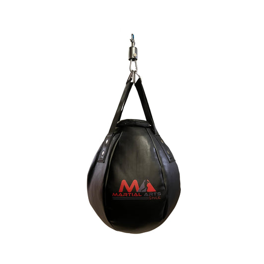 Wrecking Ball Punching Bag, Professional Boxing Teardrop Body Snatcher Bag for Training MMA Kickboxing Muay Thai, Round Shaped Heavy Bag (Unfilled)