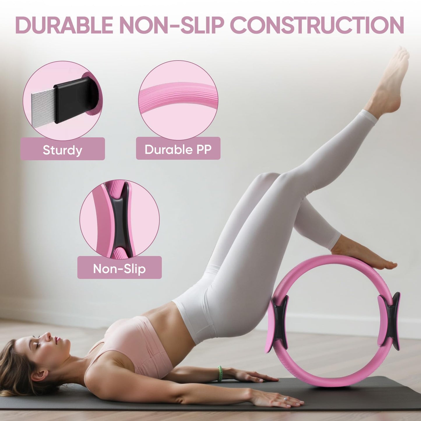 Home Pilates Kit for Women Pilates Equipment Ring and Ball Set Magic Circle Hoop with 5 Resistance Bands Compact Toning Fitness Essentials Starter Set Accessories