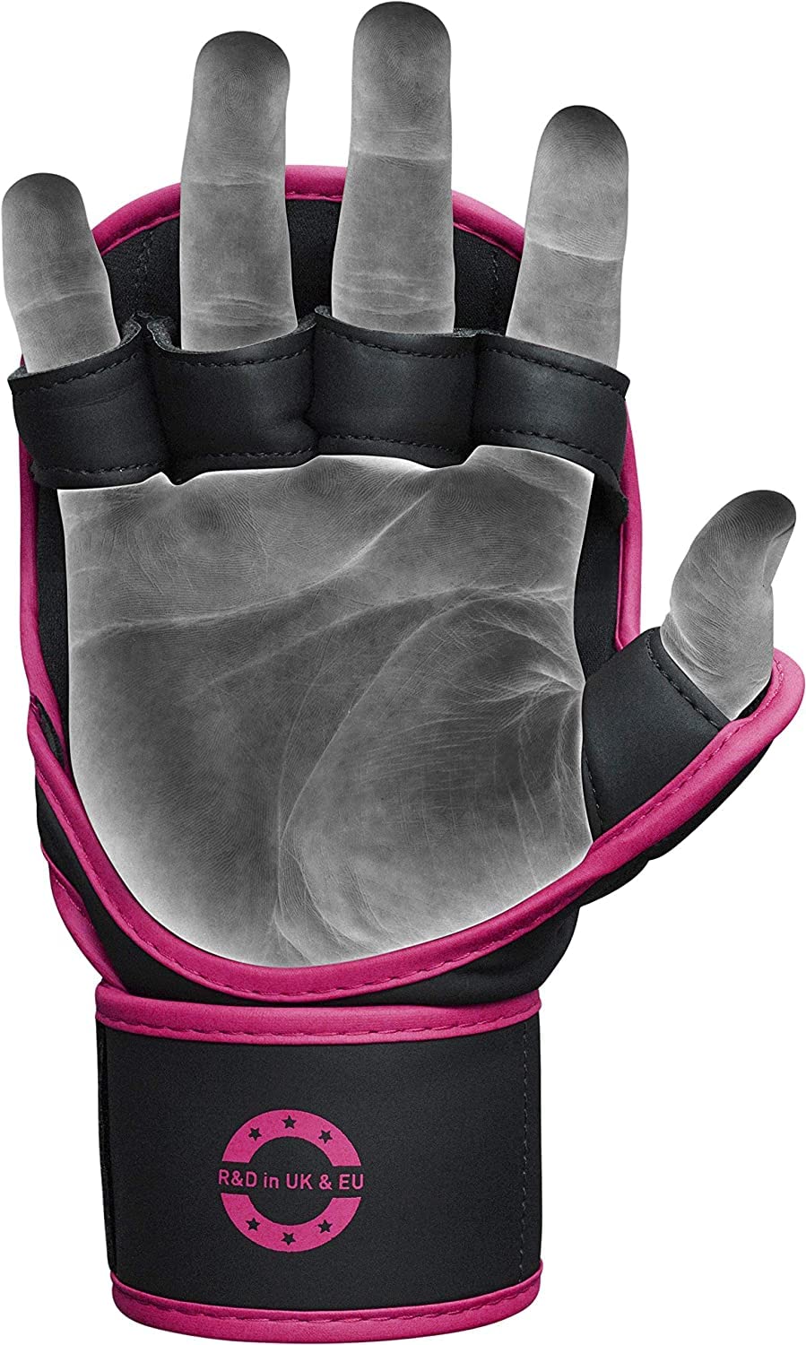 RDX MMA Gloves Sparring Grappling, Hybrid Open Palm Martial Arts Mitts Men Women, Maya Hide Leather Wrist Support, Cage Fighting Combat Sports Boxing Glove Training, Muay Thai, Punching Bag Kickboxing