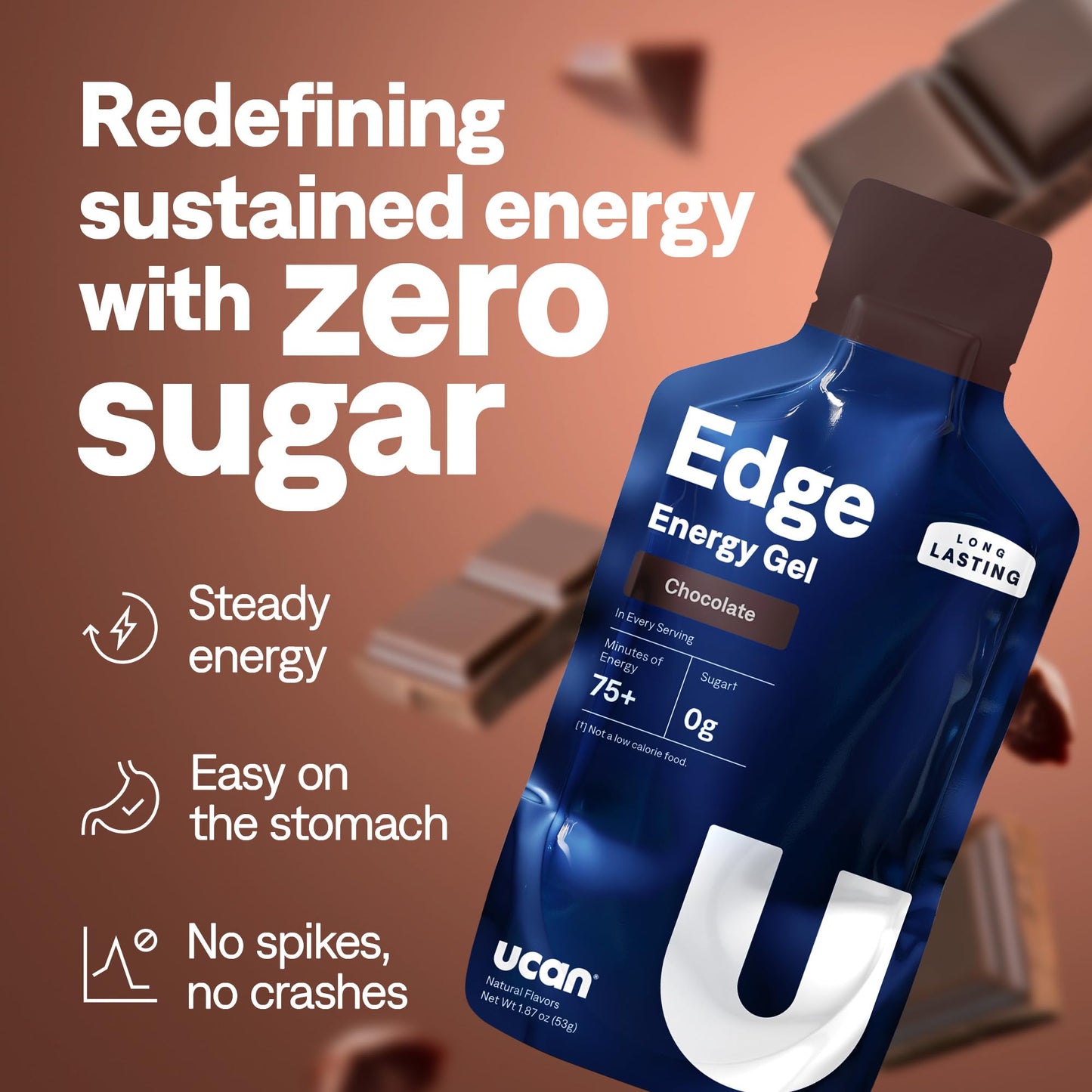 UCAN Edge Energy Gel Shots, Variety Pack (12, 2 Ounce Packets) for Running, Training, Workouts, Fitness, Cycling, Crossfit | Sugar-Free, Vegan, & Keto Friendly Energy
