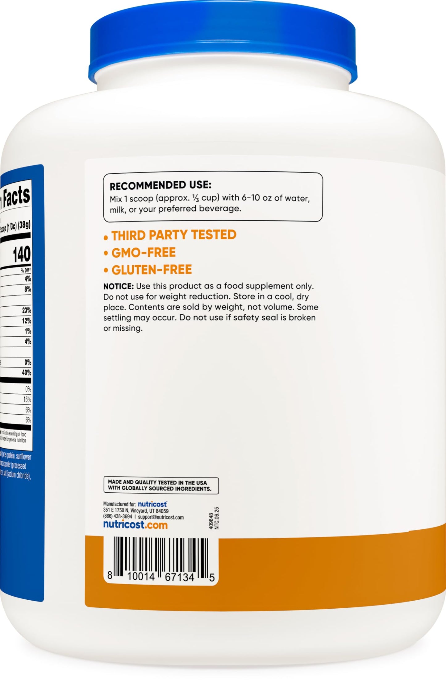 Nutricost Whey Protein Powder, Unflavored, 5 pounds - from Whey Protein Concentrate