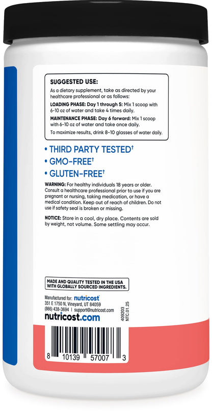 Nutricost Creatine Monohydrate Micronized Powder 500G, 5000mg Per Serv (5g) - 100 Servings, 17.9 Oz