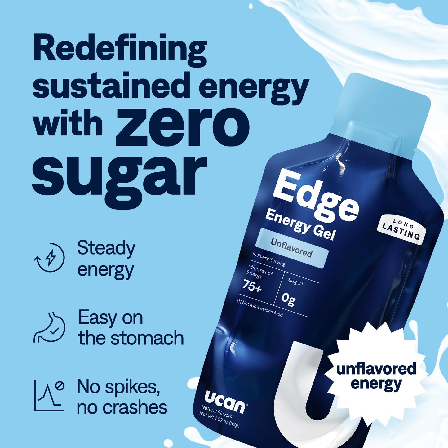 UCAN Edge Energy Gel Shots, Variety Pack (12, 2 Ounce Packets) for Running, Training, Workouts, Fitness, Cycling, Crossfit | Sugar-Free, Vegan, & Keto Friendly Energy