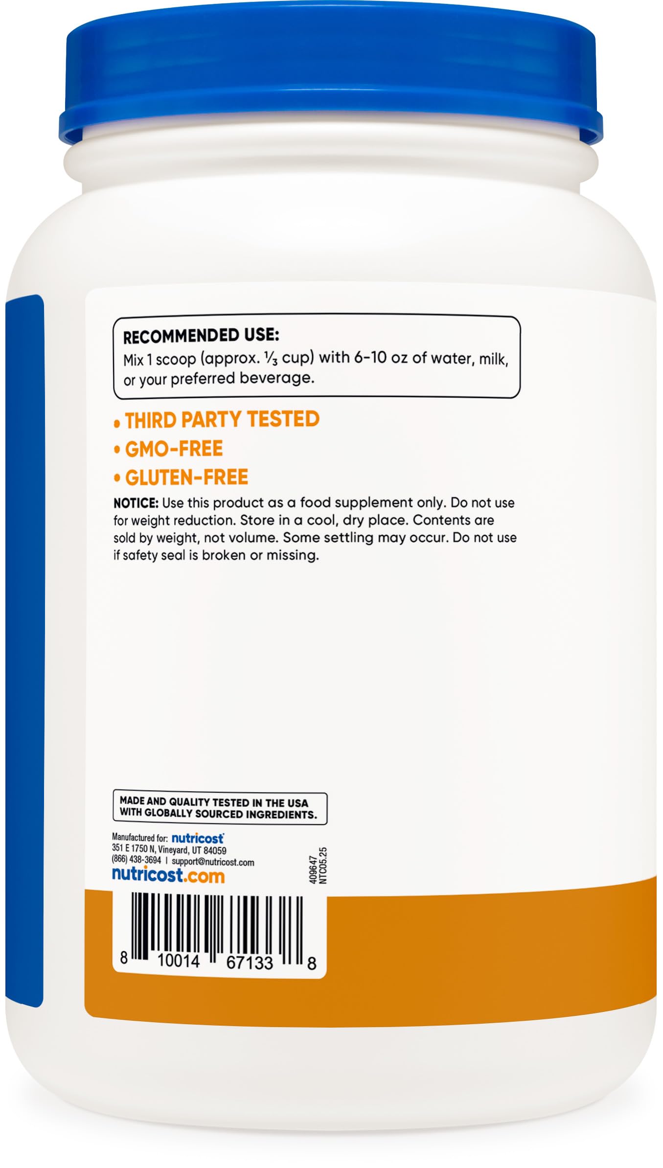 Nutricost Whey Protein Powder, Unflavored, 5 pounds - from Whey Protein Concentrate