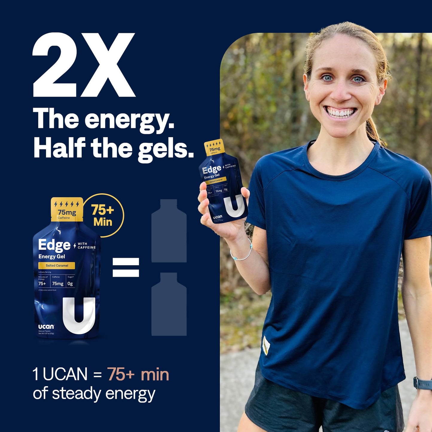 UCAN Edge Energy Gel Shots, Variety Pack (12, 2 Ounce Packets) for Running, Training, Workouts, Fitness, Cycling, Crossfit | Sugar-Free, Vegan, & Keto Friendly Energy