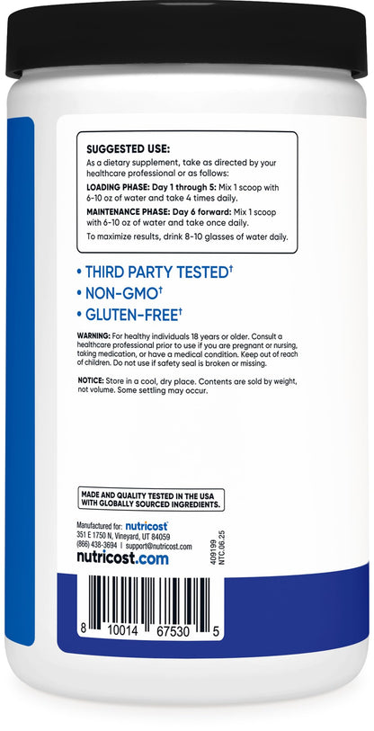 Nutricost Creatine Monohydrate Micronized Powder 500G, 5000mg Per Serv (5g) - 100 Servings, 17.9 Oz