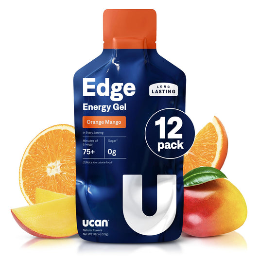 UCAN Edge Energy Gel Shots, Variety Pack (12, 2 Ounce Packets) for Running, Training, Workouts, Fitness, Cycling, Crossfit | Sugar-Free, Vegan, & Keto Friendly Energy