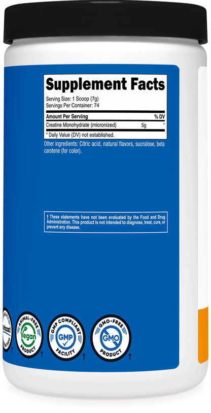 Nutricost Creatine Monohydrate Micronized Powder 500G, 5000mg Per Serv (5g) - 100 Servings, 17.9 Oz