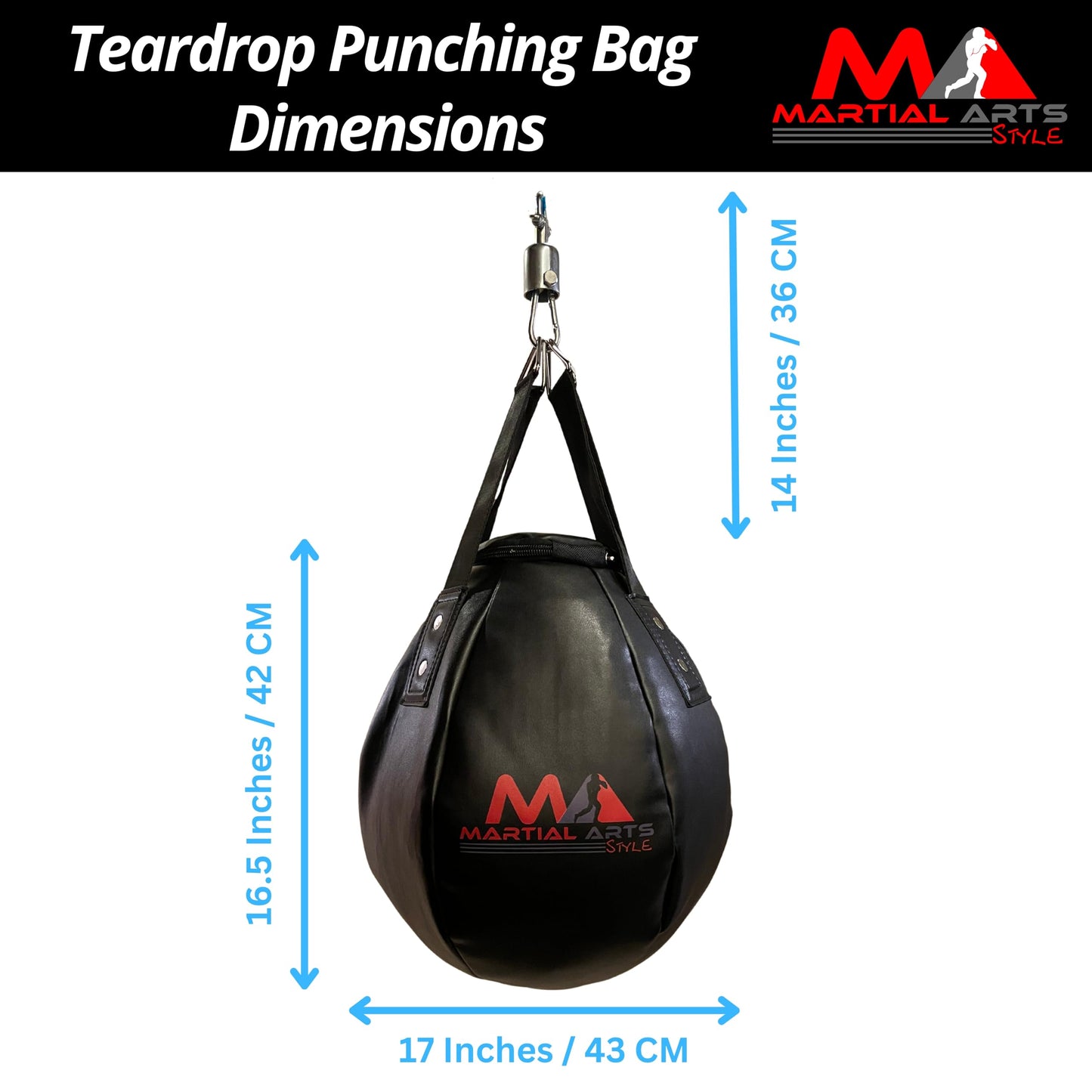 Wrecking Ball Punching Bag, Professional Boxing Teardrop Body Snatcher Bag for Training MMA Kickboxing Muay Thai, Round Shaped Heavy Bag (Unfilled)