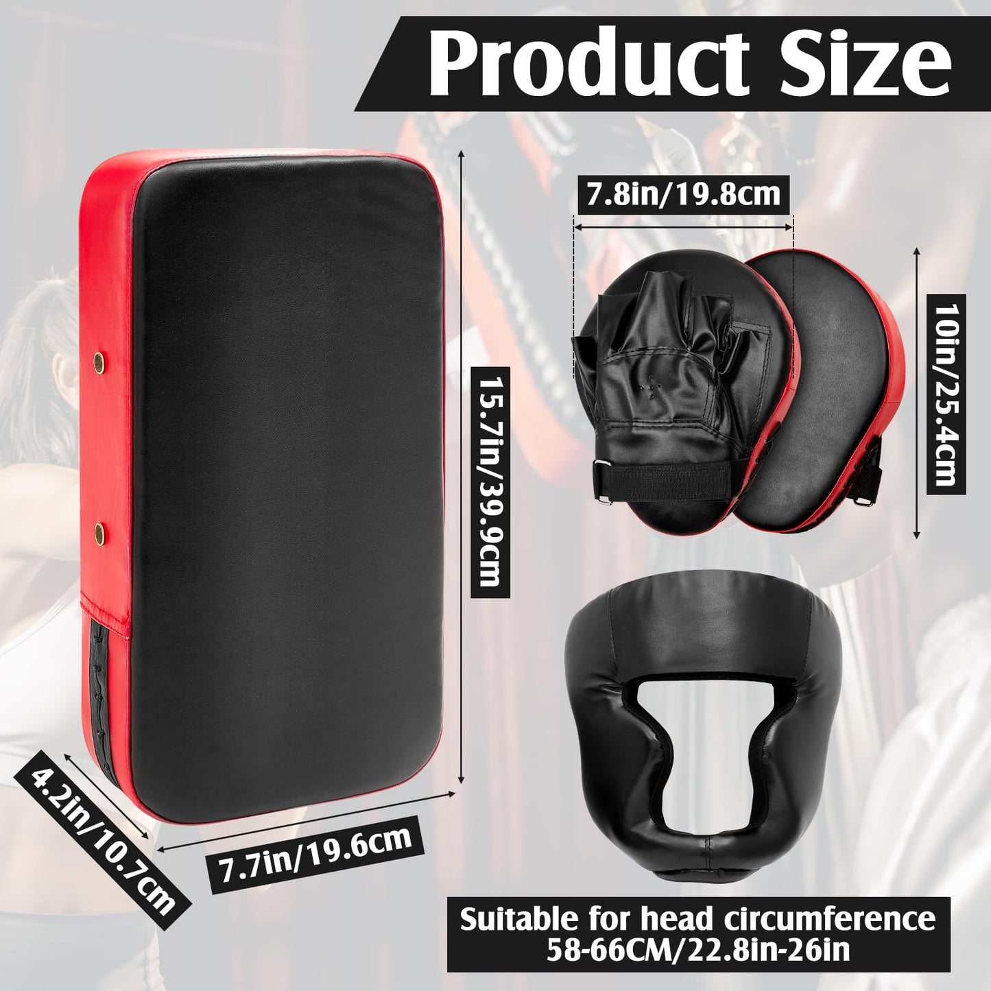 10 In1 Punching Mitts Kick Pad Set Taekwondo Pads Boxing Mitts Focus Pads Boxing Gloves Safety Head Guard Wrist Band for Kickboxing, Karate, Muay Thai, MMA Training