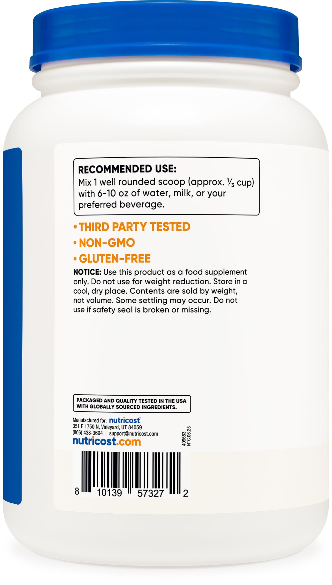 Nutricost Whey Protein Powder, Unflavored, 5 pounds - from Whey Protein Concentrate