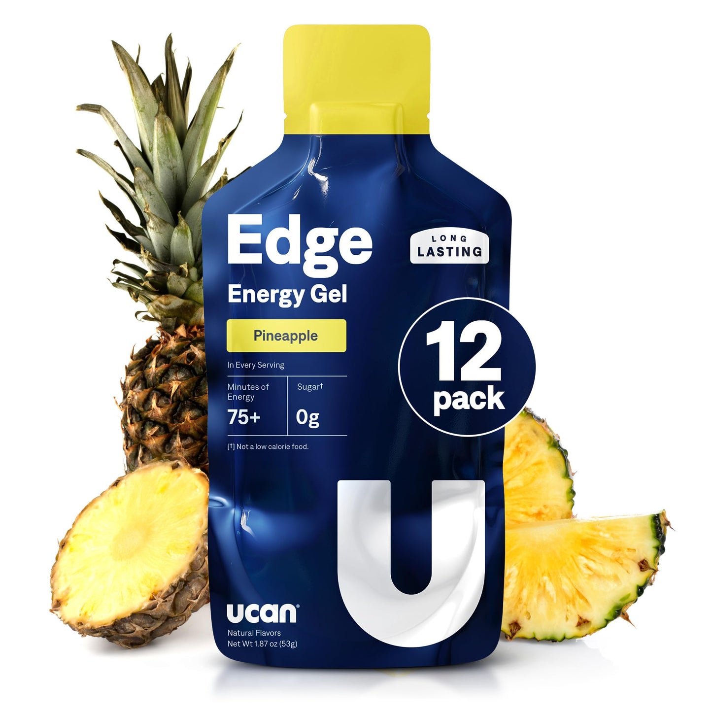 UCAN Edge Energy Gel Shots, Variety Pack (12, 2 Ounce Packets) for Running, Training, Workouts, Fitness, Cycling, Crossfit | Sugar-Free, Vegan, & Keto Friendly Energy
