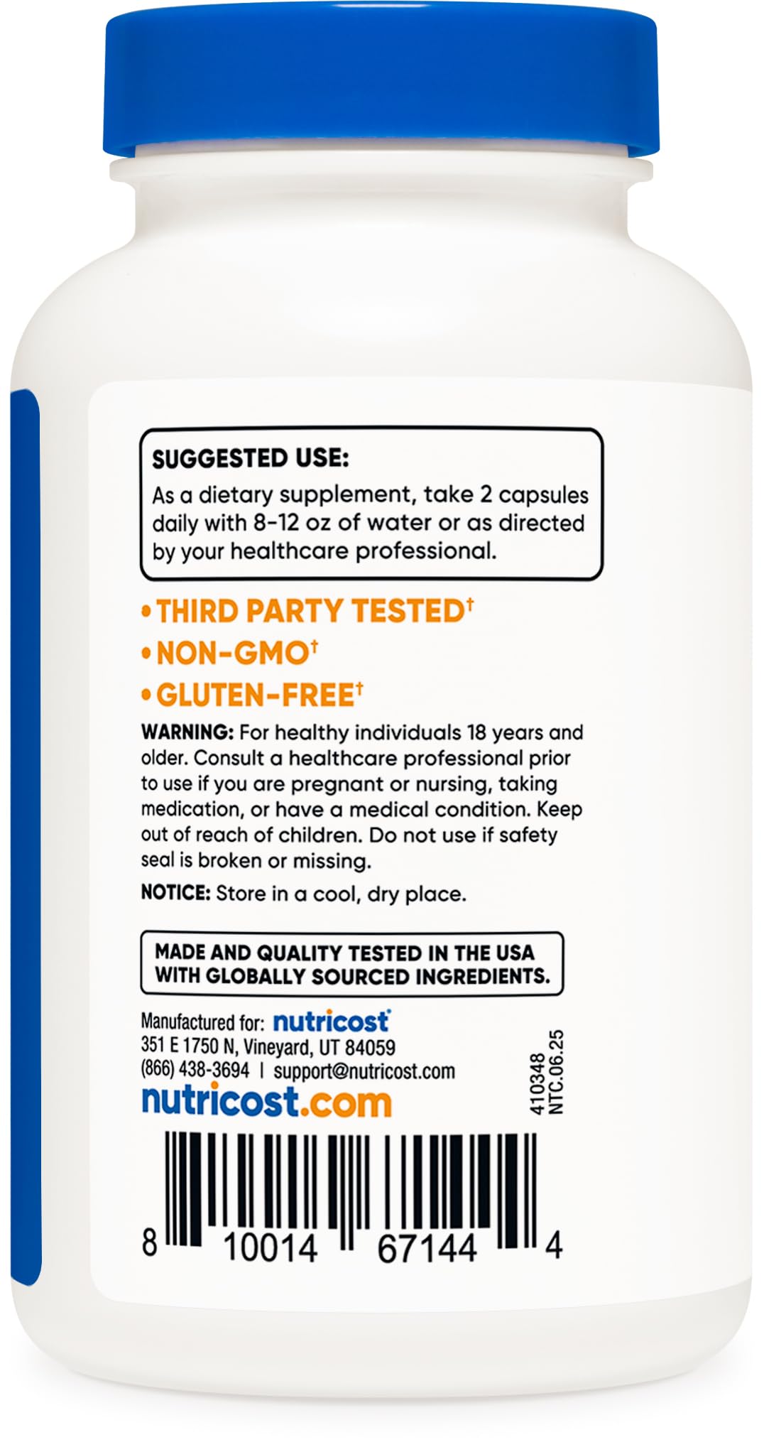 Nutricost L-Carnitine Tartrate 1,000mg, 240 Capsules - 500mg Per Capsule, 120 Servings