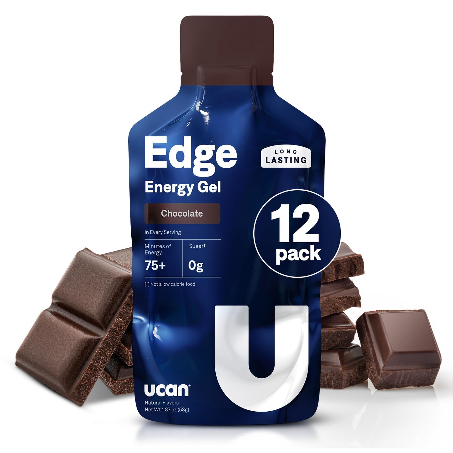UCAN Edge Energy Gel Shots, Variety Pack (12, 2 Ounce Packets) for Running, Training, Workouts, Fitness, Cycling, Crossfit | Sugar-Free, Vegan, & Keto Friendly Energy