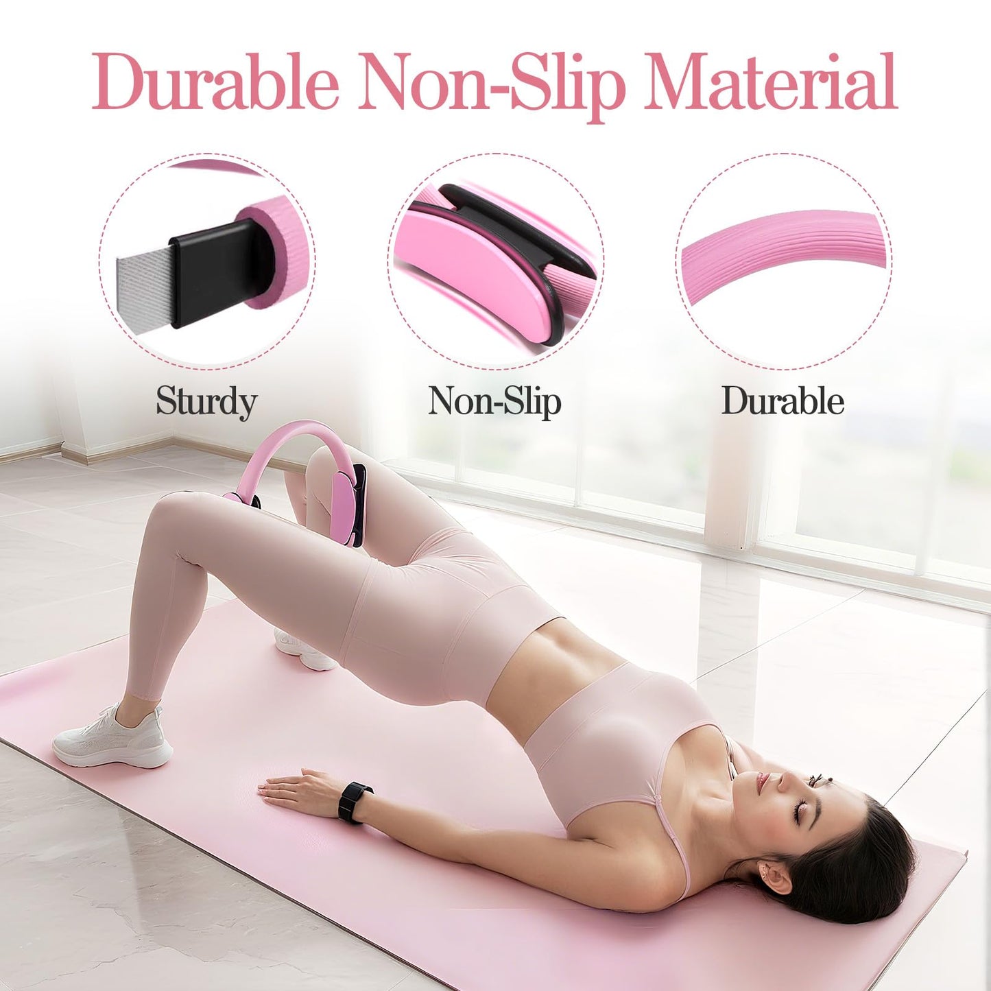 Home Pilates Kit for Women Pilates Equipment Ring and Ball Set Magic Circle Hoop with 5 Resistance Bands Compact Toning Fitness Essentials Starter Set Accessories