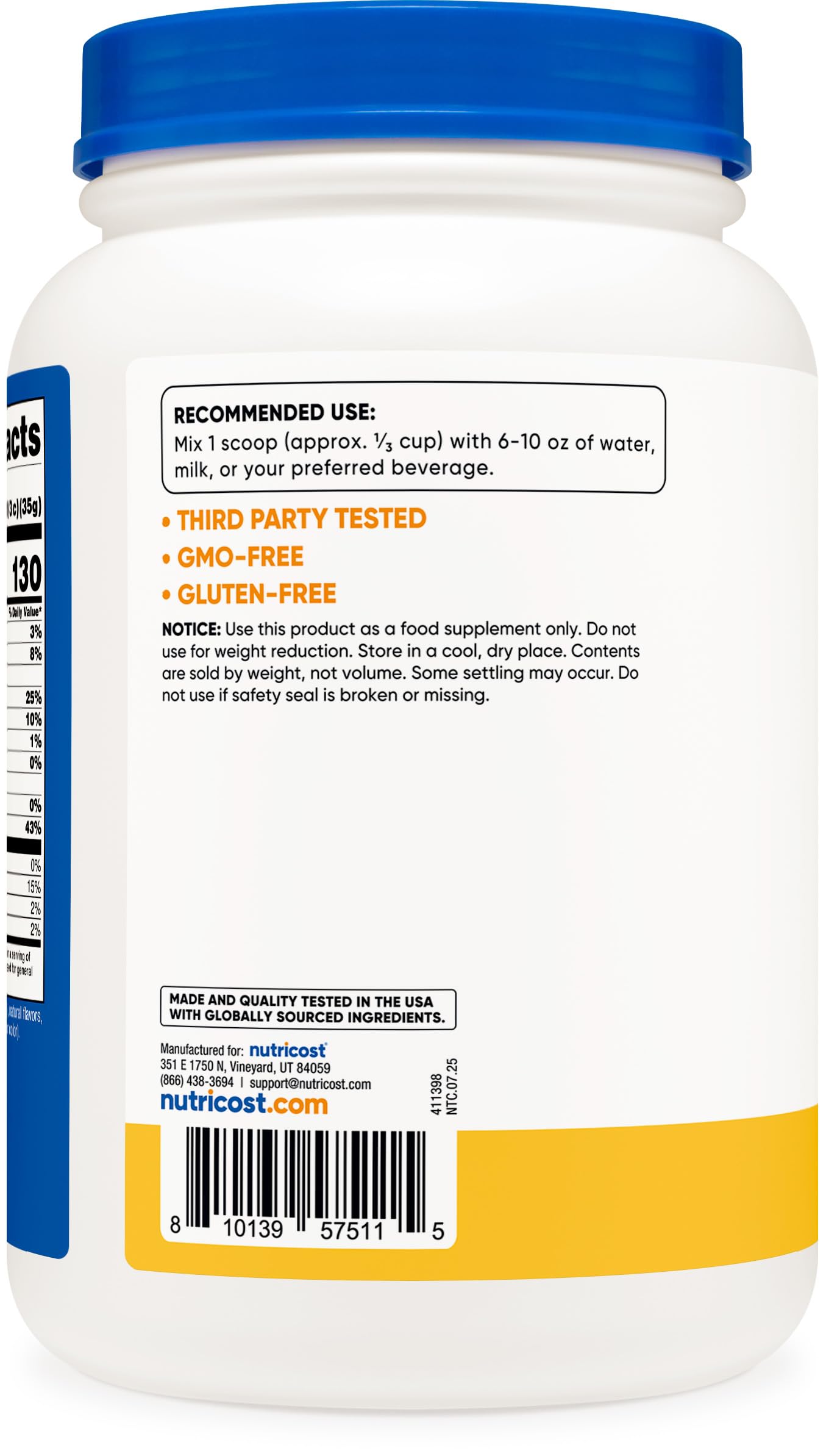 Nutricost Whey Protein Powder, Unflavored, 5 pounds - from Whey Protein Concentrate