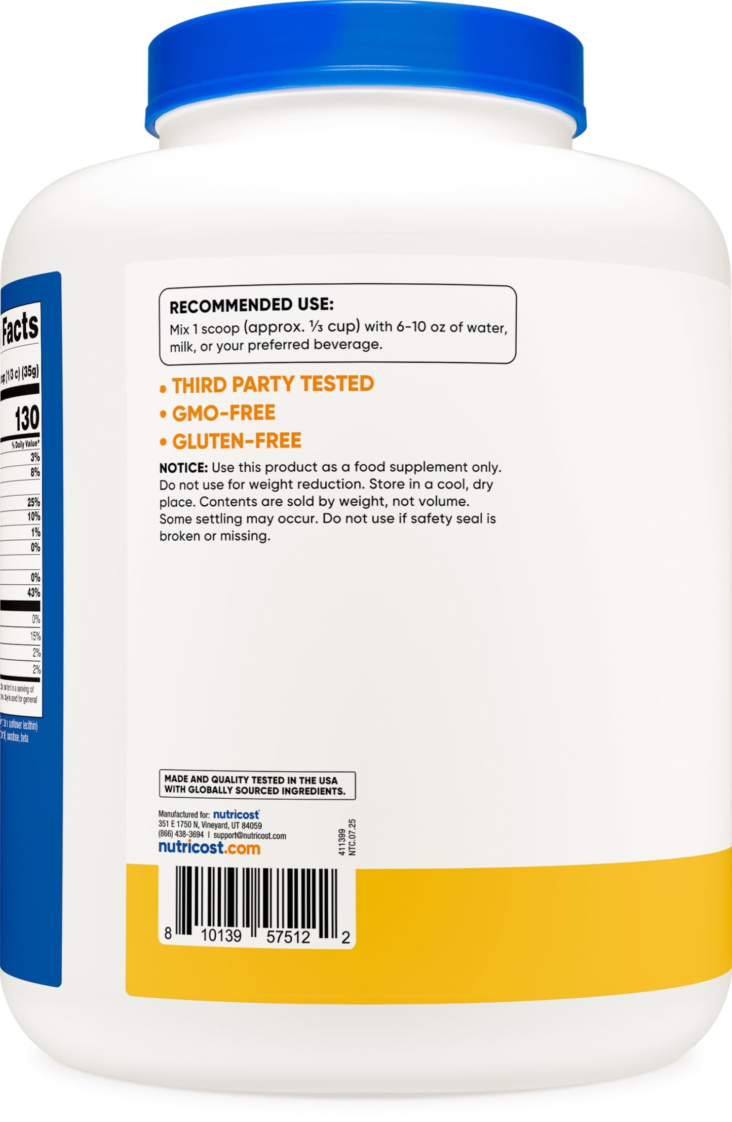 Nutricost Whey Protein Powder, Unflavored, 5 pounds - from Whey Protein Concentrate