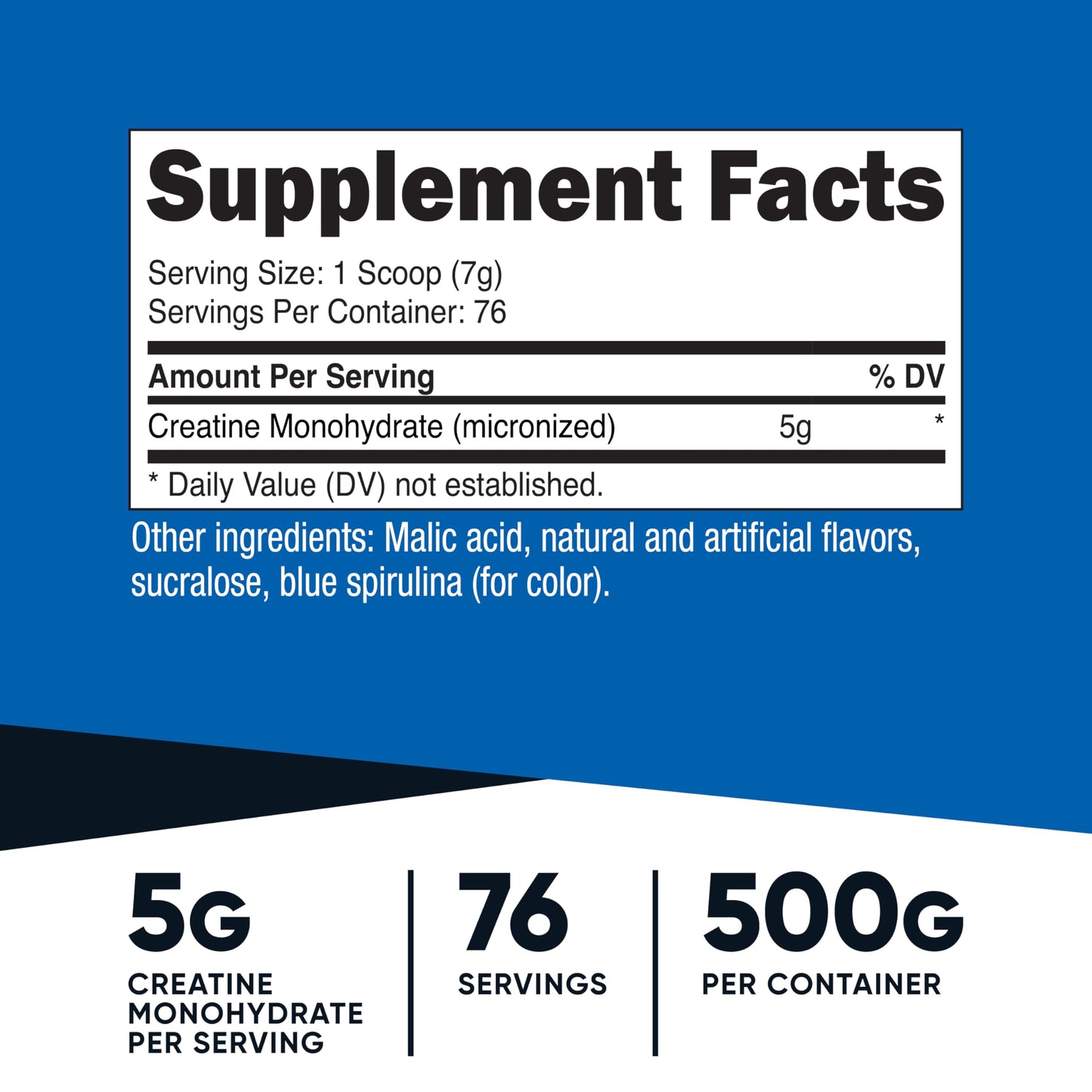 Nutricost Creatine Monohydrate Micronized Powder 500G, 5000mg Per Serv (5g) - 100 Servings, 17.9 Oz