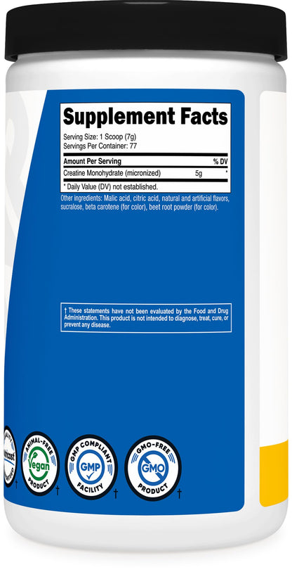 Nutricost Creatine Monohydrate Micronized Powder 500G, 5000mg Per Serv (5g) - 100 Servings, 17.9 Oz